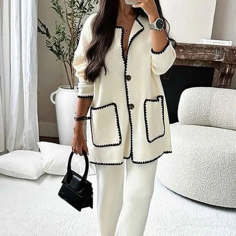 Casual Loose Pocket Pants Two-Piece Sets