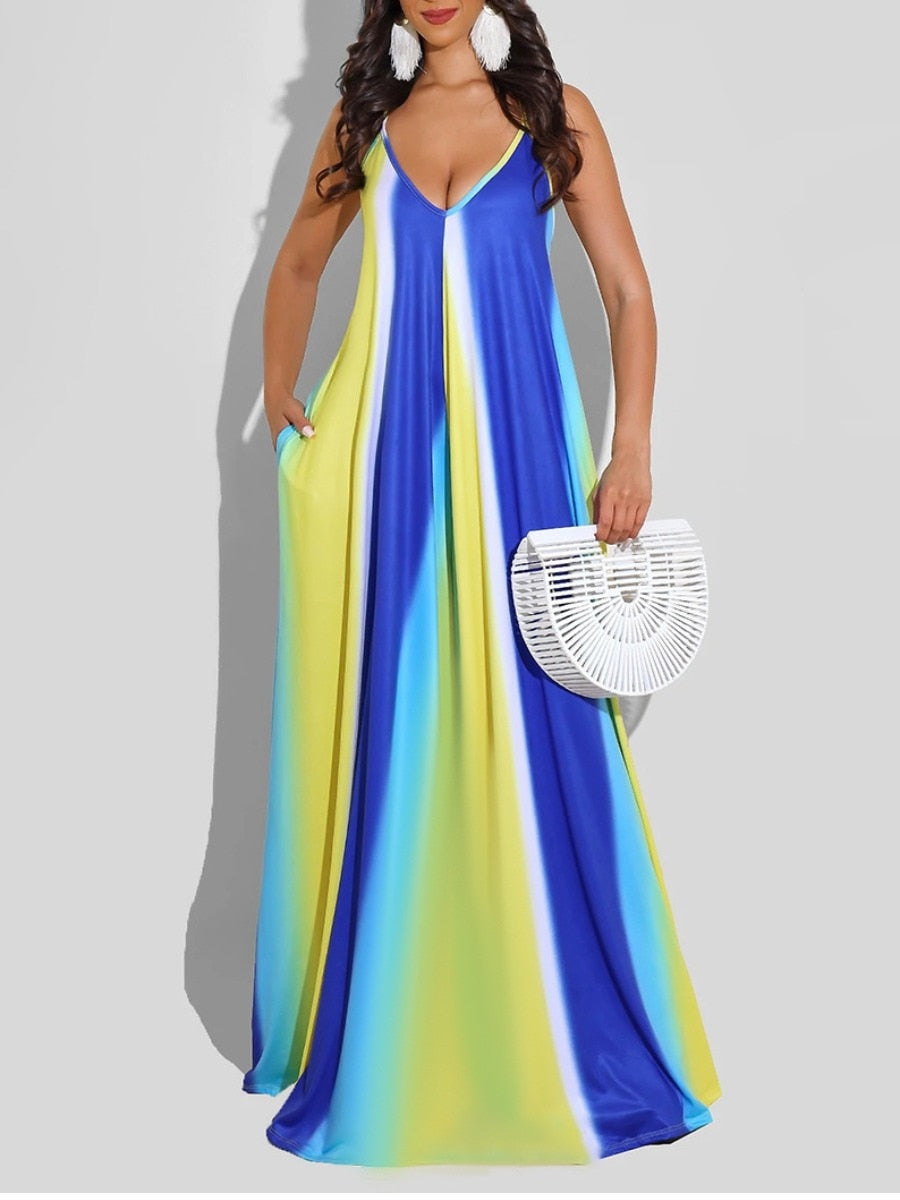 Gradient Spaghetti Dress