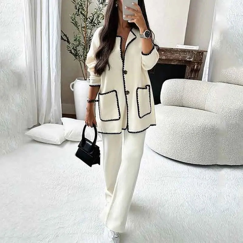 Casual Loose Pocket Pants Two-Piece Sets