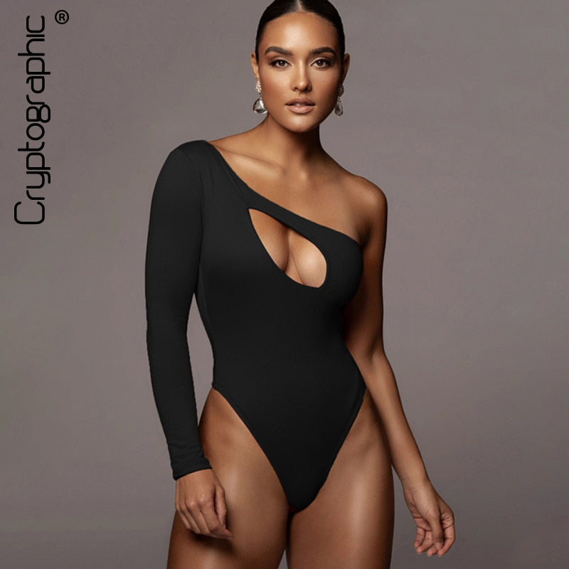 One Shoulder High Waist Bodysuit