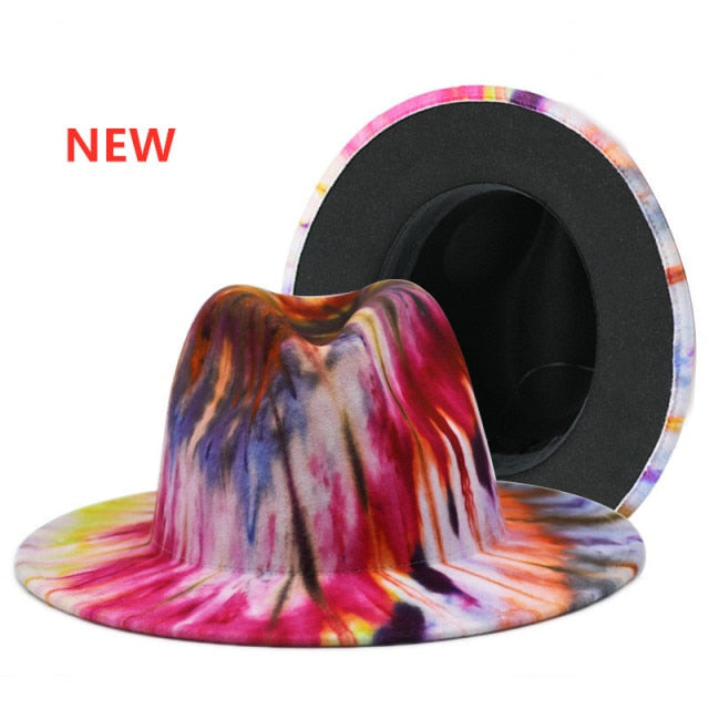 Colorful Top Hat Panama Felt Fedoras Hat