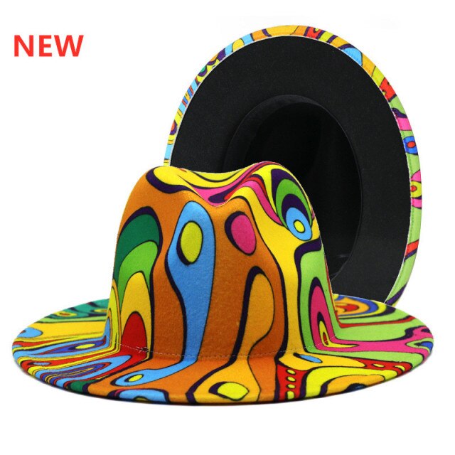 Colorful Top Hat Panama Felt Fedoras Hat