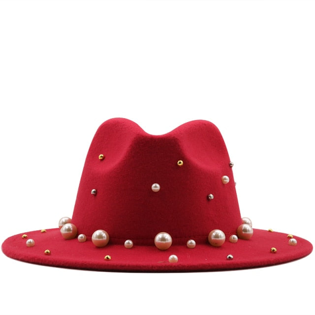 Fedora Hat With Big Pearl