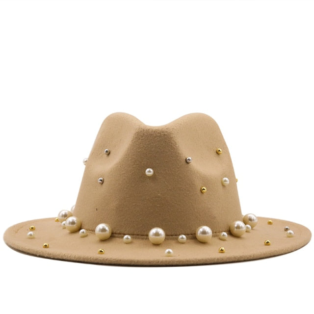 Fedora Hat With Big Pearl