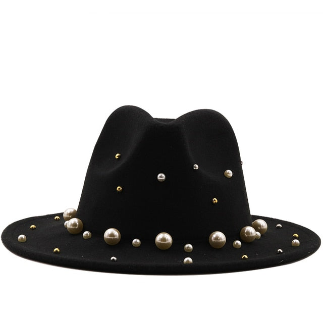 Fedora Hat With Big Pearl