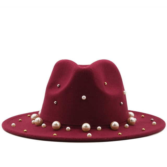 Fedora Hat With Big Pearl