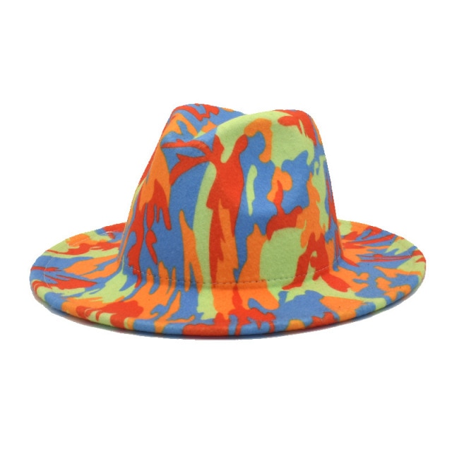 Colorful Top Hat Panama Felt Fedoras Hat