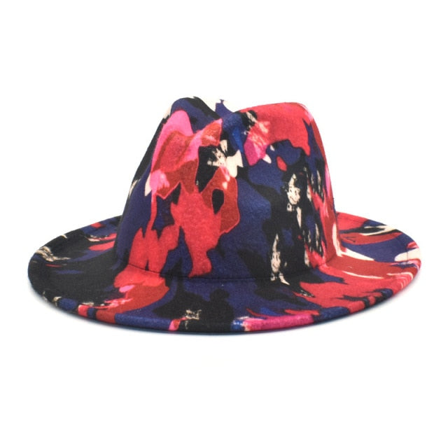 Colorful Top Hat Panama Felt Fedoras Hat