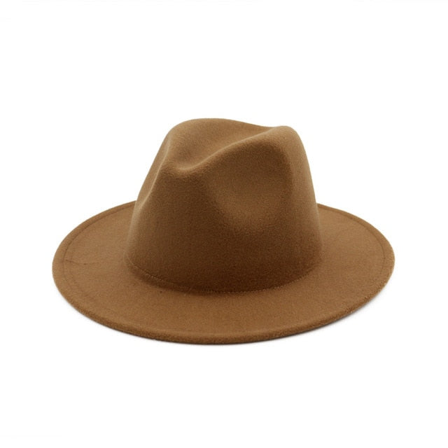 Solid Color Wool Felt Hats With Band