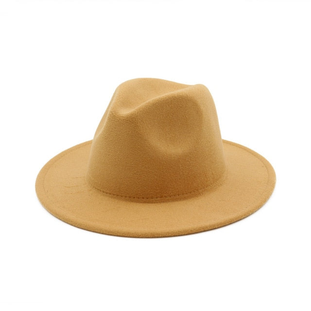 Solid Color Wool Felt Hats With Band