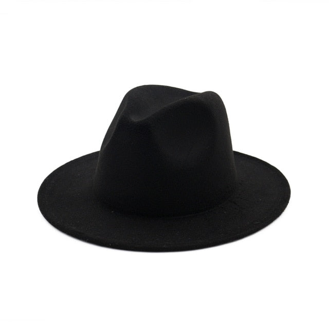 Solid Color Wool Felt Hats With Band