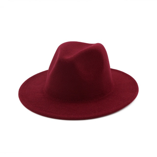 Solid Color Wool Felt Hats With Band