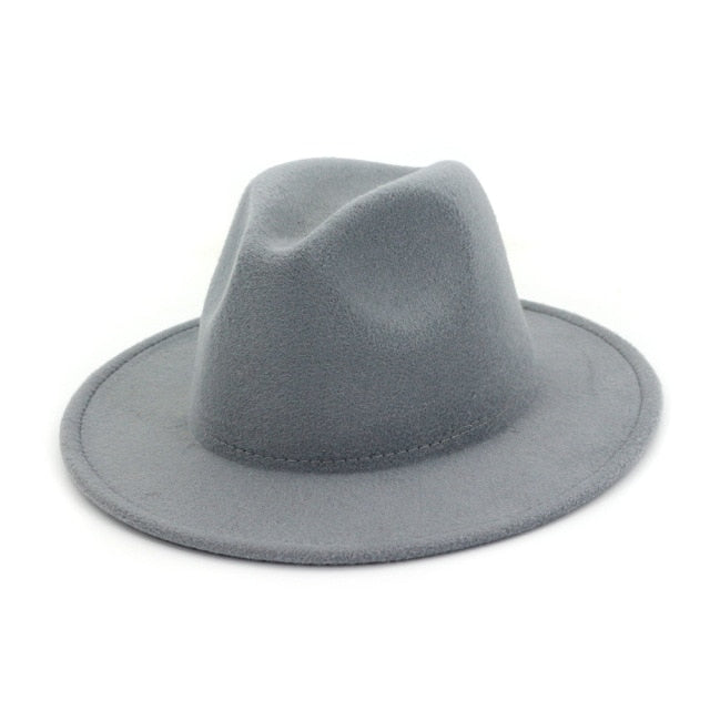 Solid Color Wool Felt Hats With Band