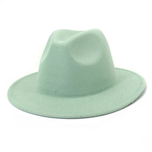 Solid Color Wool Felt Hats With Band