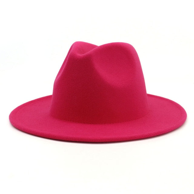 Solid Color Wool Felt Hats With Band