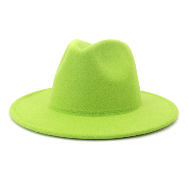 Solid Color Wool Felt Hats With Band