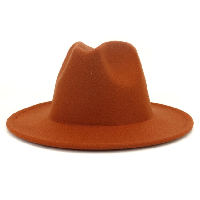 Solid Color Wool Felt Hats With Band