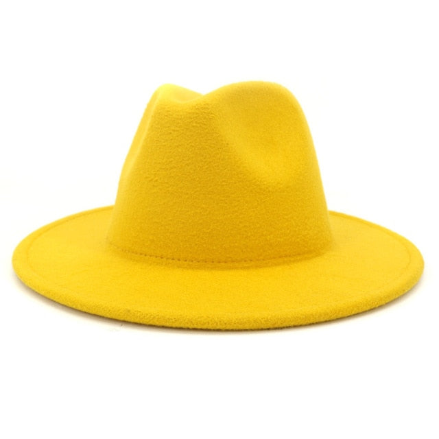 Solid Color Wool Felt Hats With Band