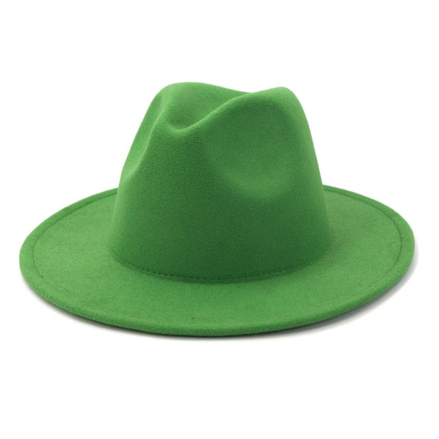 Solid Color Wool Felt Hats With Band