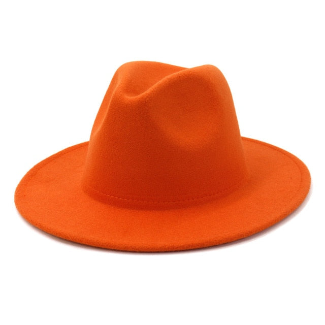 Solid Color Wool Felt Hats With Band