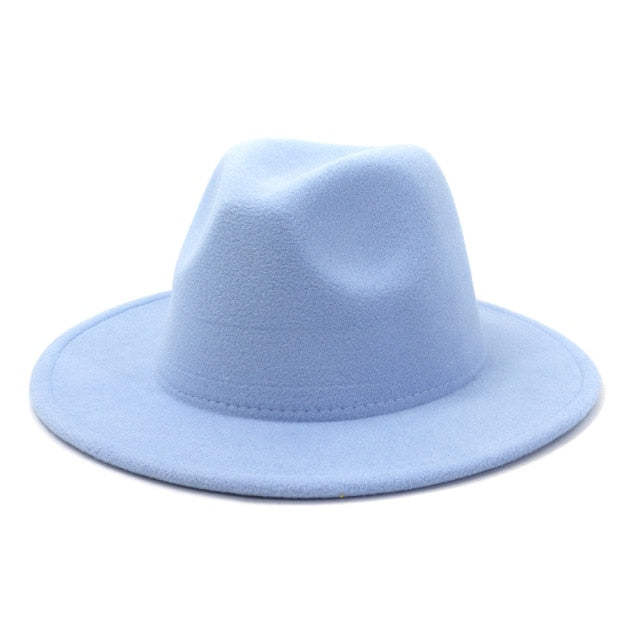 Solid Color Wool Felt Hats With Band