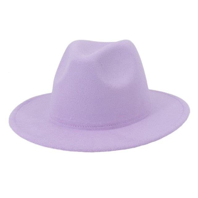 Solid Color Wool Felt Hats With Band