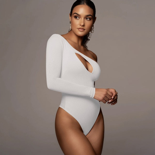 One Shoulder High Waist Bodysuit