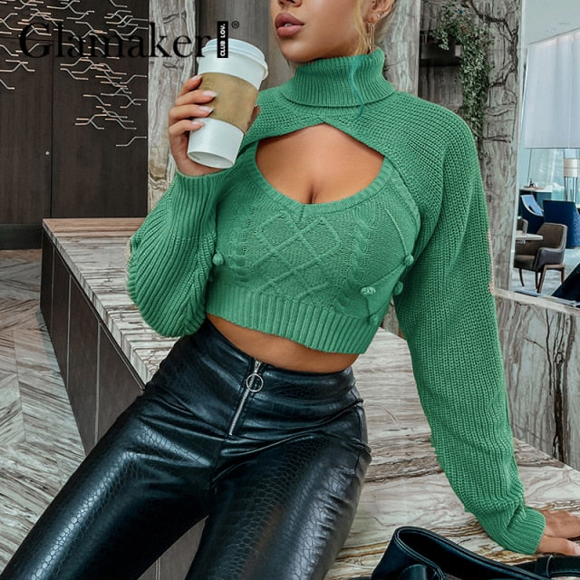 Turtleneck crop sweater