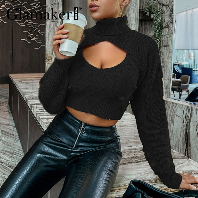 Turtleneck crop sweater