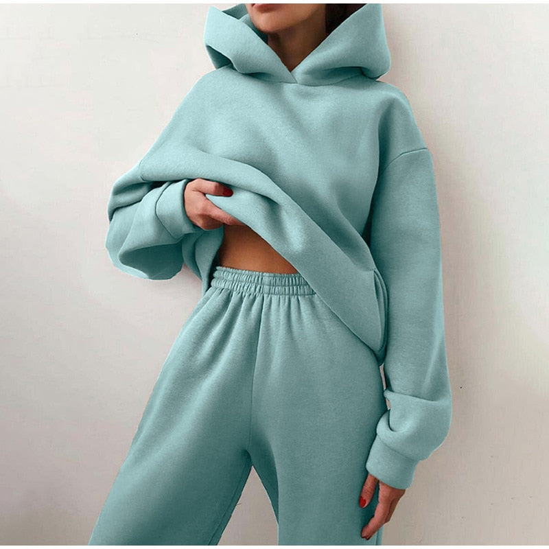 2 Piece Set Hoodie Suit