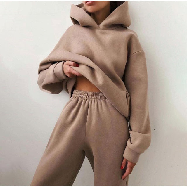 2 Piece Set Hoodie Suit