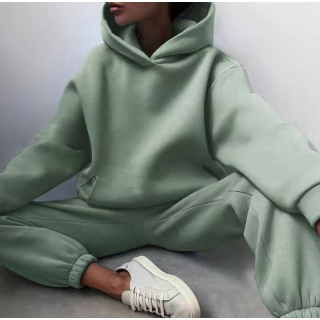 2 Piece Set Hoodie Suit