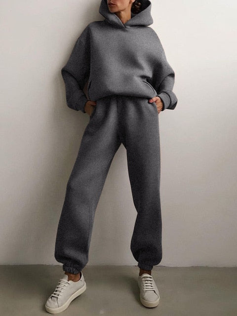 2 Piece Set Hoodie Suit