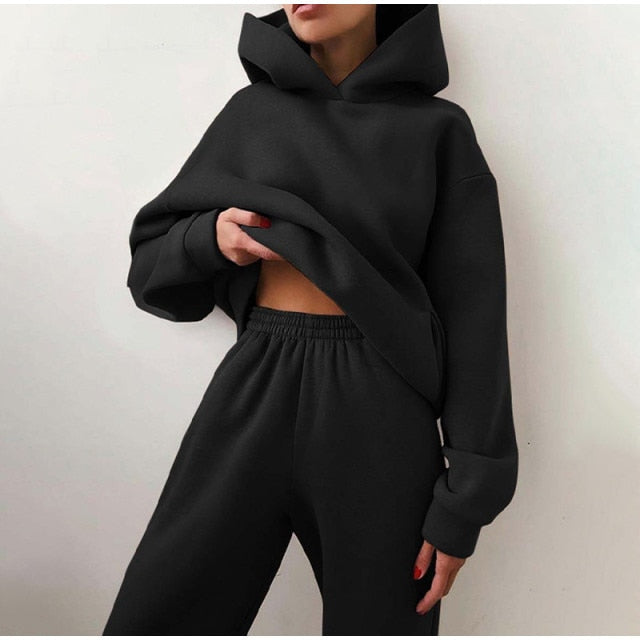 2 Piece Set Hoodie Suit