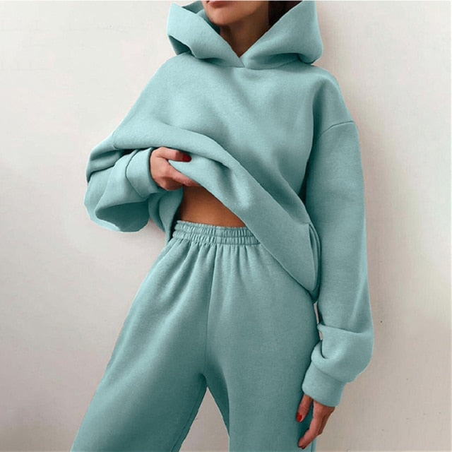 2 Piece Set Hoodie Suit