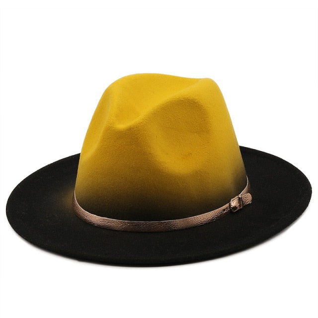 Brim Gradient gold belt Fedoras