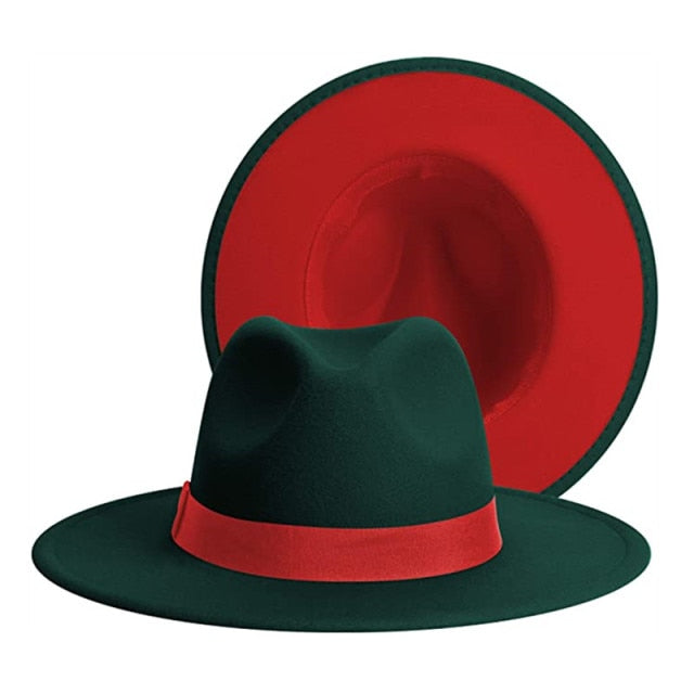 Classic Two Tone Felt Fedora Hats