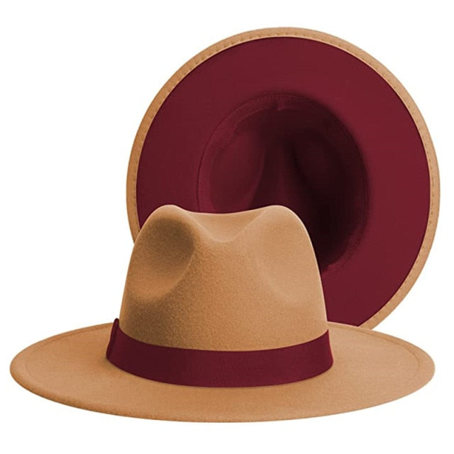 Classic Two Tone Felt Fedora Hats