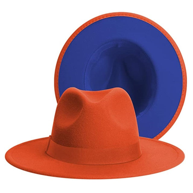 Classic Two Tone Felt Fedora Hats