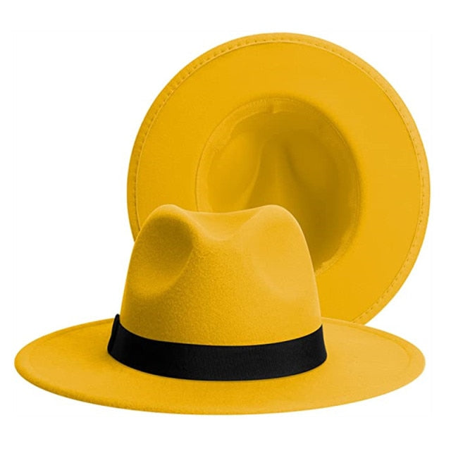 Classic Two Tone Felt Fedora Hats