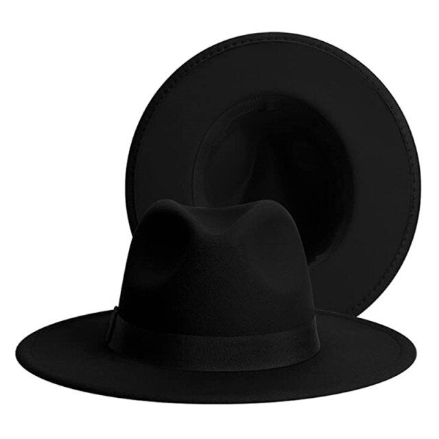 Classic Two Tone Felt Fedora Hats