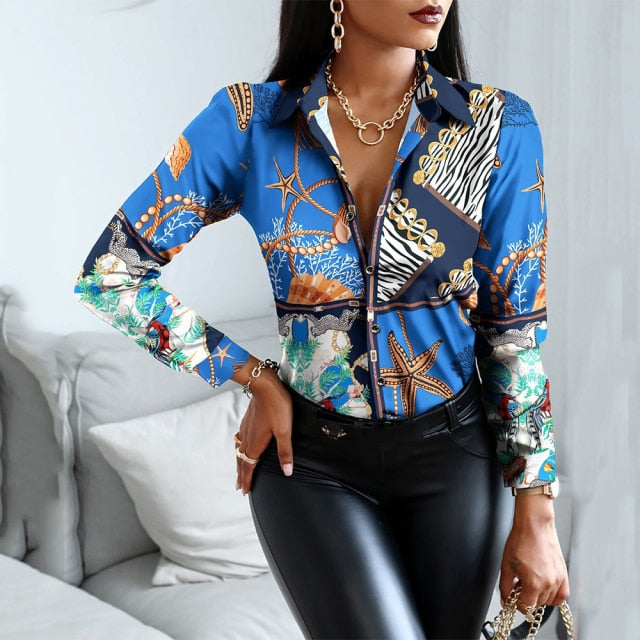 Elegant Patchwork Slim Blouse