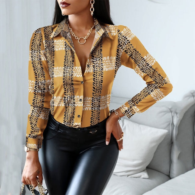 Elegant Patchwork Slim Blouse