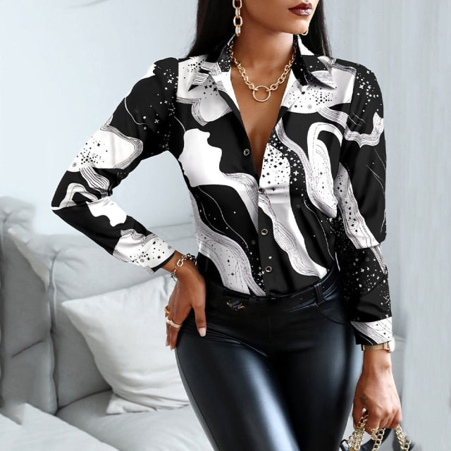 Elegant Patchwork Slim Blouse