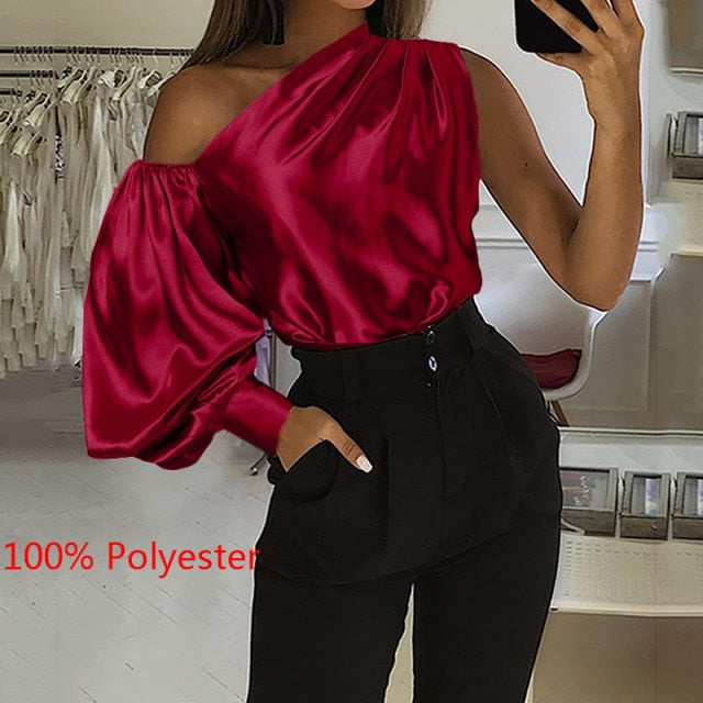 Long Sleeve Solid Tunic Fashion Blouses