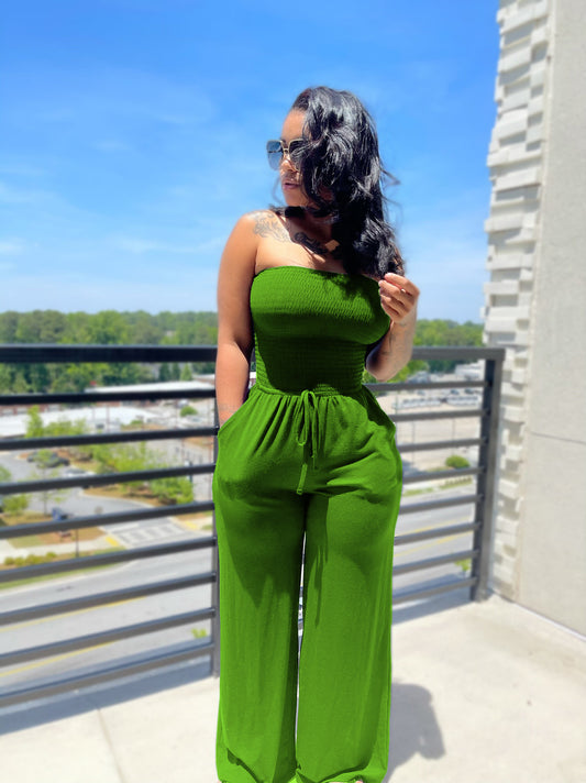 Summer Sexy Tube Top Wide-leg Jumpsuit