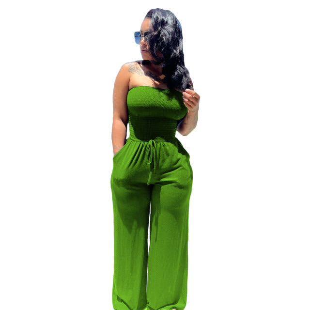 Summer Sexy Tube Top Wide-leg Jumpsuit