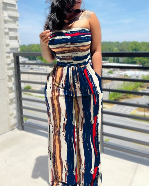 Summer Sexy Tube Top Wide-leg Jumpsuit