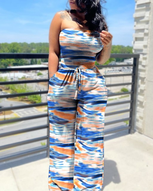 Summer Sexy Tube Top Wide-leg Jumpsuit