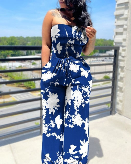 Summer Sexy Tube Top Wide-leg Jumpsuit